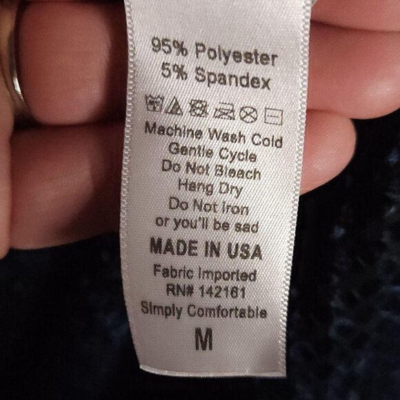 Lularoe Black Blue Stretchy Duster Medium - Picture 4 of 5